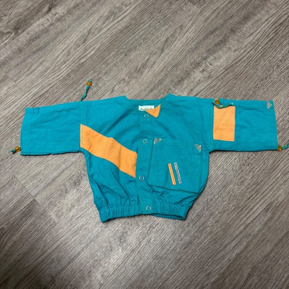 Trotinette Other - Vintage Trotinette Kids Teal Orange Colorblock Jacket Made in France Size 3